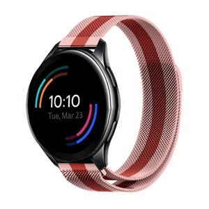 Strap-it OnePlus Watch Milanese band (rood/roze)