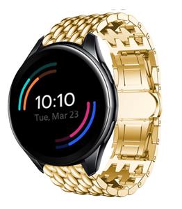 Strap-it OnePlus Watch stalen draak band (goud)