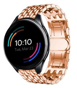 Strap-it OnePlus Watch stalen draak band (rosé goud)