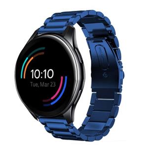 Strap-it OnePlus Watch stalen band (blauw)