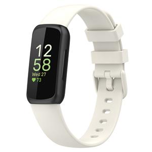 Strap-it Fitbit Inspire 3 siliconen bandje (ivoor wit)
