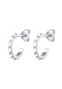 Elli Dames Creolen Plug Piramides Geo Look Trend in 925 Sterling Zilver