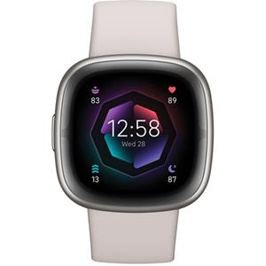 Fitbit Sense 2 Smartwatch lunar white/platinum
