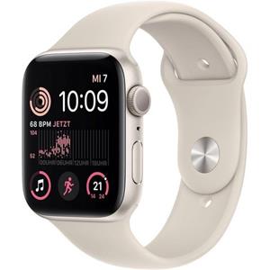 Apple Watch SE (44mm) GPS 2. Generation, Alu mit Sportarmband polarstern/polarstern