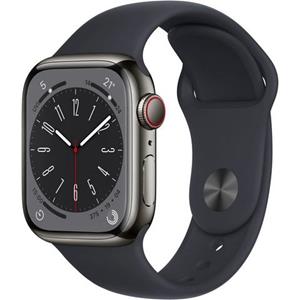 Apple Watch Series 8 (41mm) GPS+4G Edelstahl mit Sportarmband graphit/mitternacht