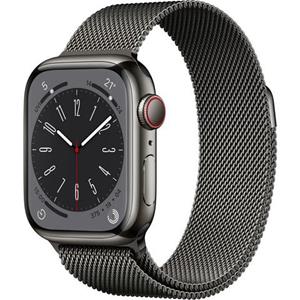 Apple Watch Series 8 (41mm) GPS+4G Edelstahl mit Milanaise Armband graphit/graphit