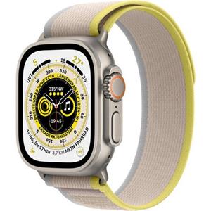 Apple Watch Ultra (49mm) GPS+4G Titan mit Trail Loop Armband (S/M) titan/gelb/beige