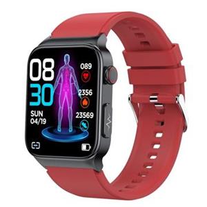Smartwatch met Gezondheidsbewaking E500 - Siliconen Band - Rood