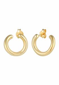 Elli, Ohrringe Ohrstecker Kreis Rund Geo Basic 925er Silber in gold, Schmuck für Damen