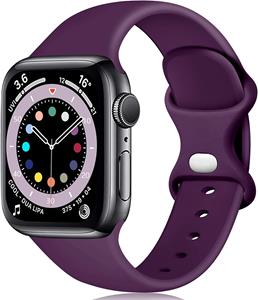 Strap-it Apple Watch siliconen bandje (donkerpaars)
