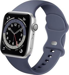 Strap-it Apple Watch siliconen bandje (grijs-blauw)