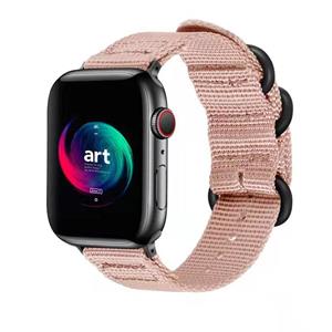 Strap-it Apple Watch nylon gesp bandje (roze)
