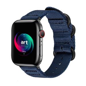 Strap-it Apple Watch nylon gesp bandje (blauw)