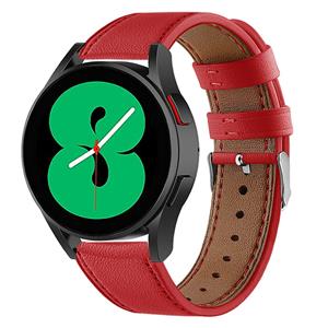Strap-it Samsung Galaxy Watch 4 44mm leren bandje (rood)