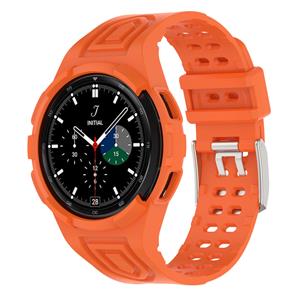 Strap-it Samsung Galaxy Watch 4 Classic 46mm siliconen bandje met frame (oranje)