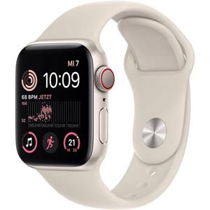 Apple Watch SE (40mm) GPS+4G 2. Generation, Alu mit Sportarmband polarstern/polarstern