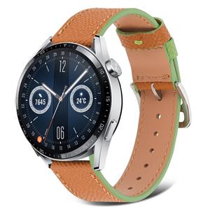 Strap-it Huawei Watch GT 3 46mm leren bandje (bruin-groen)
