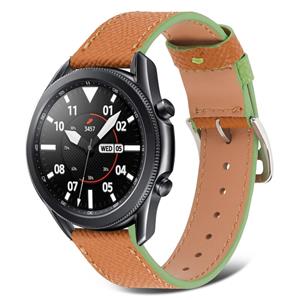 Strap-it Samsung Galaxy Watch 3 45mm leren bandje (bruin-groen)