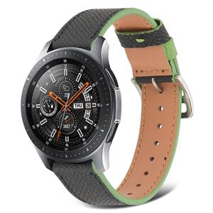 Strap-it Samsung Galaxy Watch 46mm leren bandje (zwart-groen)