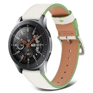 Strap-it Samsung Galaxy Watch 46mm leren bandje (wit-groen)