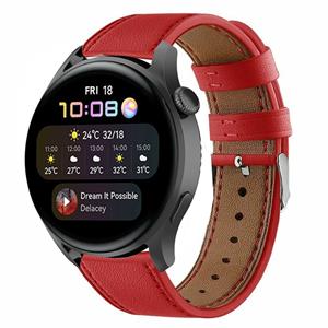 Strap-it Huawei Watch 3 (Pro) leren bandje (rood)
