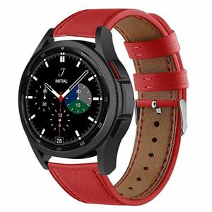 Strap-it Samsung Galaxy Watch 4 Classic 46mm leren bandje (rood)