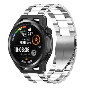 Strap-it Huawei Watch GT Runner stalen band (zilver/wit)