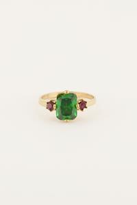 My jewellery Vintage statement ring groen kristal