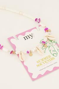 My jewellery Souvenir ketting met schelpen&kralen