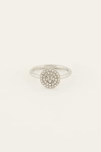 My jewellery Initial ring met strass