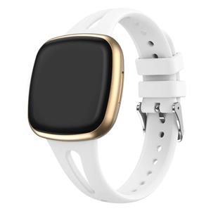 Strap-it Fitbit Versa 4 luxe siliconen bandje (wit)