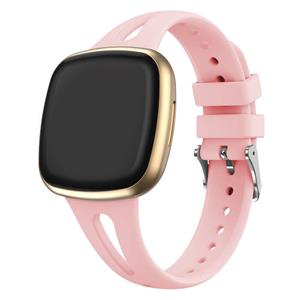 Strap-it Fitbit Versa 4 luxe siliconen bandje (roze)