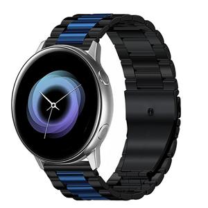 Strap-it Samsung Galaxy Watch Active stalen band (zwart/blauw)