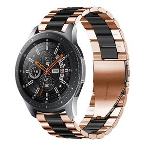 Strap-it Samsung Galaxy Watch 46mm stalen band (roségoud/zwart)