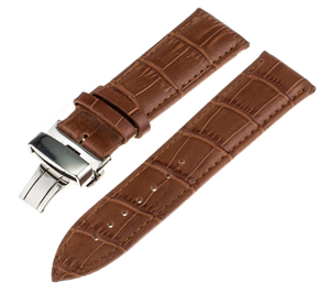Strap-it Samsung Galaxy Watch 5 - 44mm luxe leren bandje (bruin)