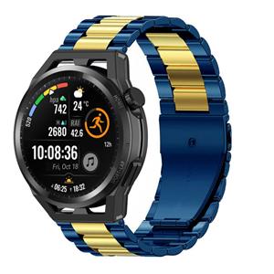 Strap-it Huawei Watch GT Runner stalen band (blauw/goud)