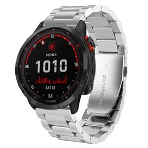 Strap-it Garmin Fenix 7x stalen band (zilver)