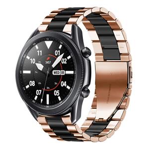 Strap-it Samsung Galaxy Watch 3 45mm stalen band (roségoud/zwart)