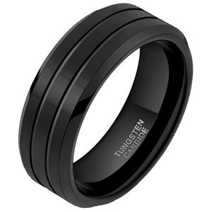 Mendes Wolfraam heren ring Classic Groove 8mm-17mm