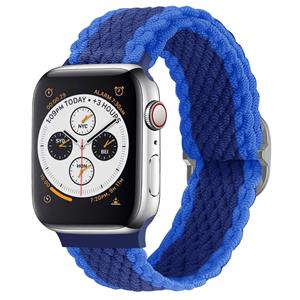 Strap-it Apple Watch verstelbaar geweven nylon bandje (blauw)