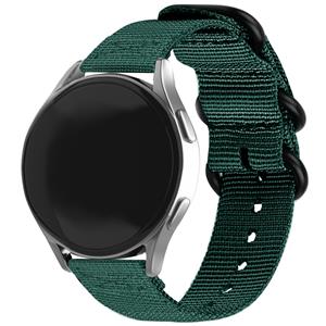 Strap-it Samsung Galaxy Watch 46mm nylon gesp bandje (donkergroen)