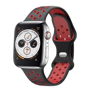 Strap-it Apple Watch sport bandje (zwart/rood)