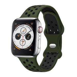Strap-it Apple Watch sport bandje (olijfgroen/zwart)