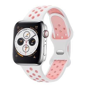 Strap-it Apple Watch sport bandje (wit/roze)