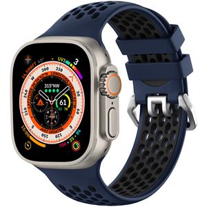 Strap-it Apple Watch sport gesp bandje (donkerblauw/zwart)