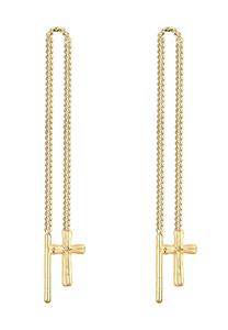 Elli, Ohrringe Kreuz Religion Kommunion Konfirmation 925 Silber in gold, Schmuck für Damen