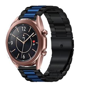 Strap-it Samsung Galaxy Watch 3 41mm stalen band (zwart/blauw)