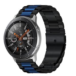 Strap-it Samsung Galaxy Watch 46mm stalen band (zwart/blauw)