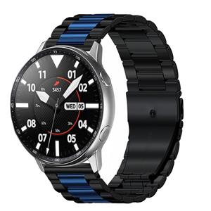 Strap-it Samsung Galaxy Watch 3 45mm stalen band (zwart/blauw)