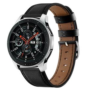 Strap-it Samsung Galaxy Watch 46mm bandje leer (strak-zwart)